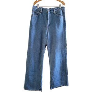 Levi's x Ganni Big E Blue Jeans size 32 Loose wide leg denim boho 90s